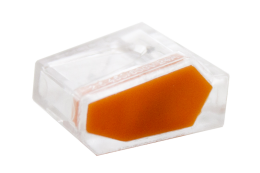 Зажим втычной 3-гнезда прозрачный с оранжевой вставкой макс.сечение 2,5  кв.мм 24 А (1пакет/50шт) TRYMARKET