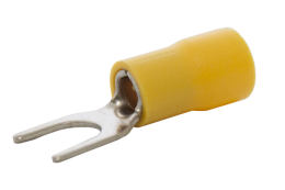 Наконечник вилочный сечение 4,0-6,0  кв.мм отверстие под М6 цвет желтый (1пакет/50шт) TRYMARKET