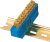 Шинка нулевая латунная на Din-опоре 6х9мм 14 отв. Цвет синий TRYMARKET