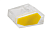 Зажим втычной 4-гнезда прозрачный с желтой вставкой макс.сечение 2,5  кв.мм 24 А (1пакет/50шт) TRYMARKET