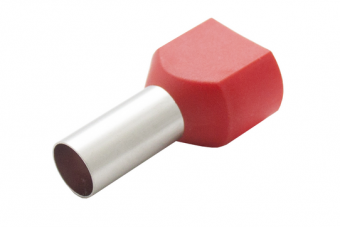 Наконечник штыревой втулочный изолир двойной сечение 10,0кв.мм длина 14мм цвет красный (1пакет/50шт) TRYMARKET